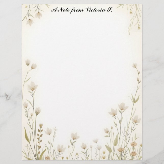 Little White Wildflowers Country Letterhead (Front)