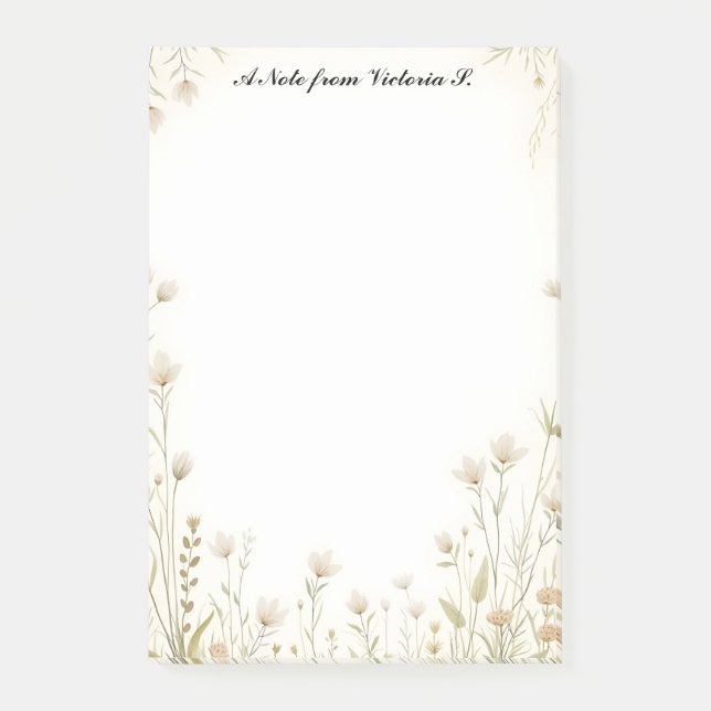 Little White Wildflowers Post-it Notes (Front)