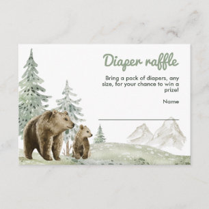 Little wild baby bear forest baby shower card