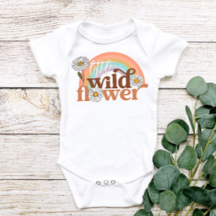 Little Wild Flower Retro Groovy Boho Baby Bodysuit