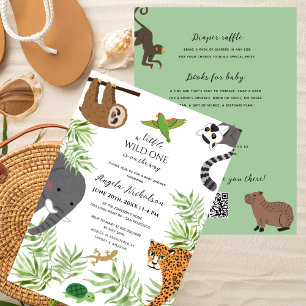 Little Wild One Baby Shower All in One QR Code Invitation