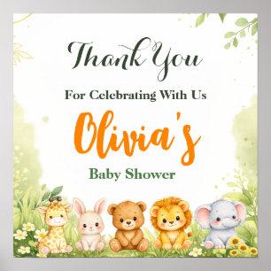 Little Wild One Baby Shower Theme Poster