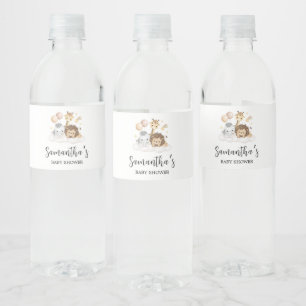 Little Wild One Cute Baby Shower Water Bottle Label