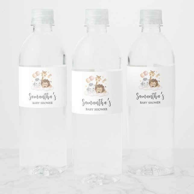 Little Wild One Cute Baby Shower Water Bottle Label (Bottles)