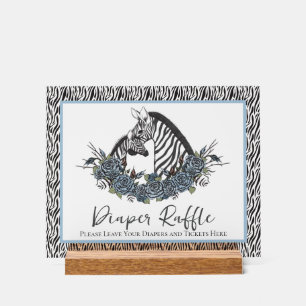 Little Wild One Diaper Raffle Boy Baby Shower Sign