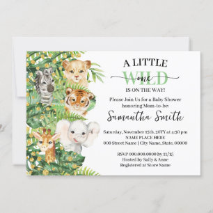 Little Wild One on the Way Animal Safari Shower Invitation