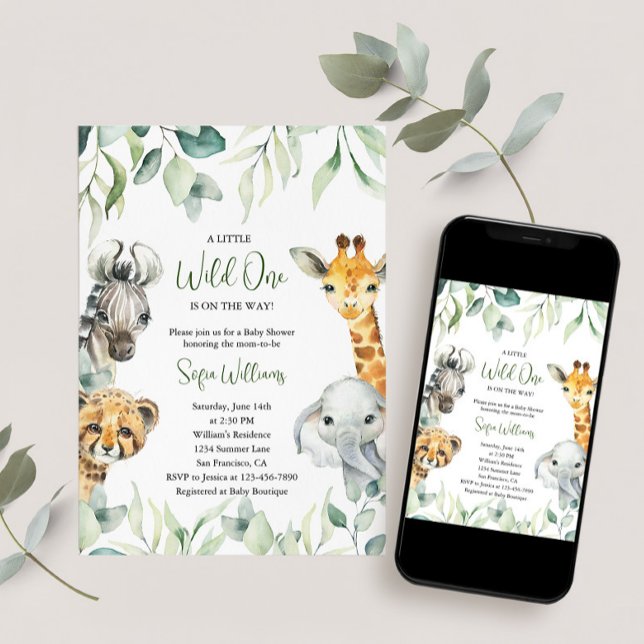 Little Wild One On the Way Baby Shower Invitation (Creator Uploaded)