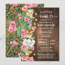 Little Wild One Rustic Safari Pink Baby Shower