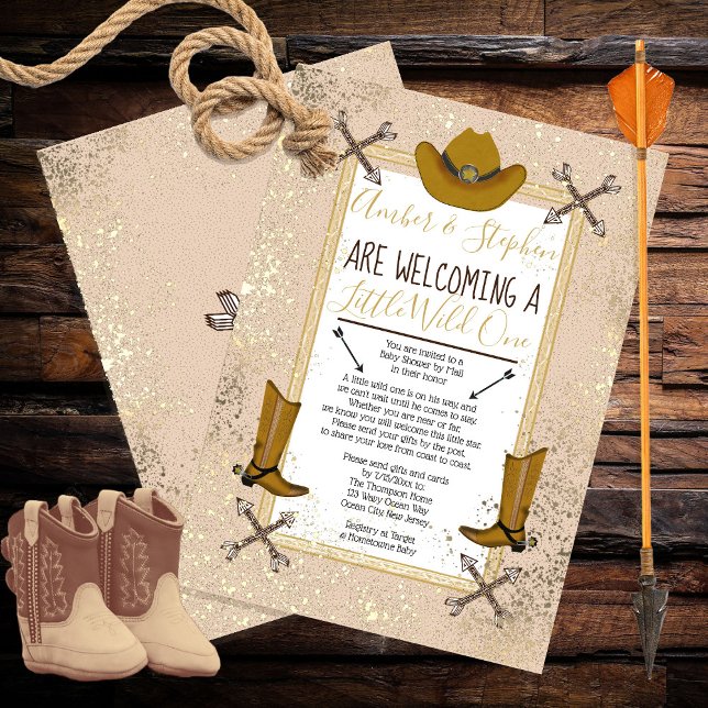 Little Wild One Rustic Western Baby Shower by Mail Invitation (Creator Uploaded)