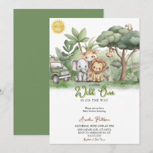Little Wild One Safari Animals Watercolor Invitation