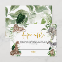 Little wild one safari Baby Shower Diaper Raffle