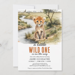 Little Wild One Safari Cheetah Baby Shower Invitation