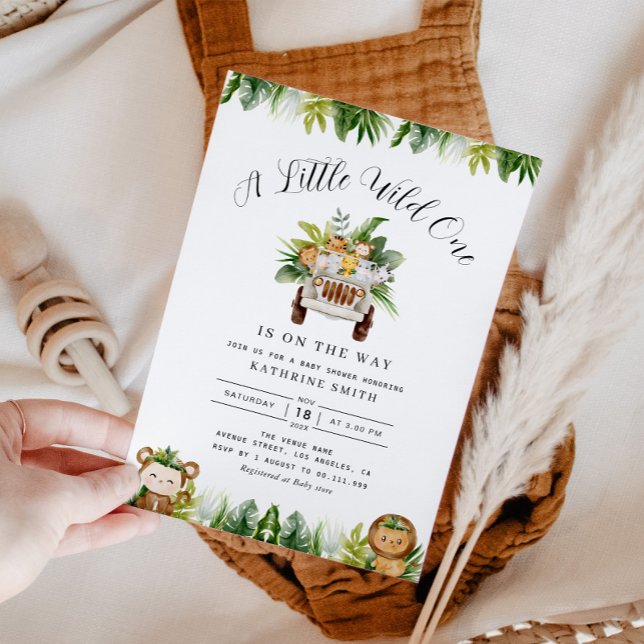 little wild one safari jungle baby shower invitation (Creator Uploaded)