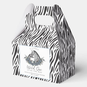 Little Wild One Zebra Safari Baby Shower Favor Box