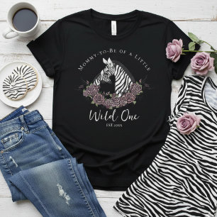 Little Wild One Zebra Safari Baby Shower Mommy T-Shirt