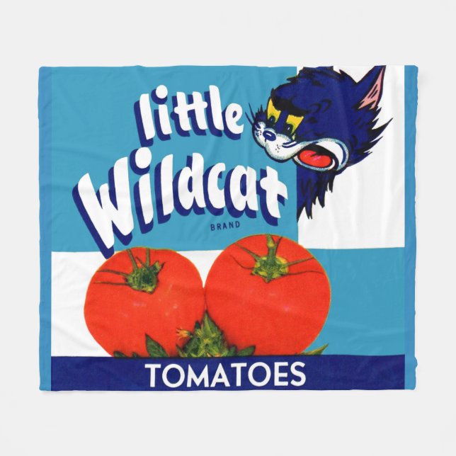 Little Wildcat tomatoes crate label print Fleece Blanket (Front (Horizontal))