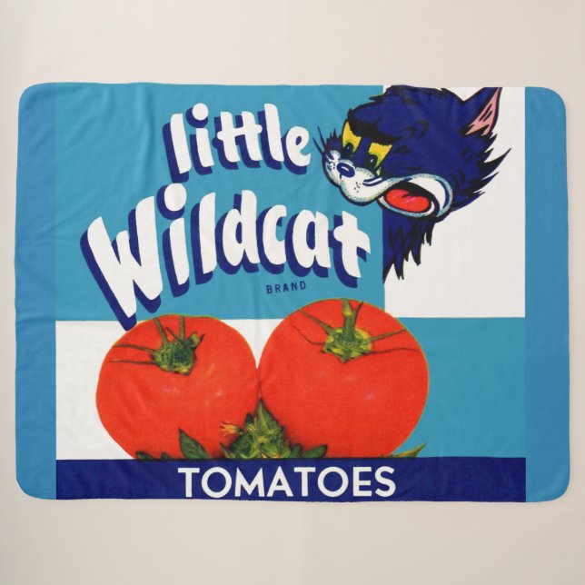 Little Wildcat tomatoes crate label Sherpa Blanket (Front (Horizontal))