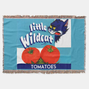 Little Wildcat tomatoes crate label Throw Blanket