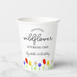 Little Wildflower 1st Birthday Paper Cups