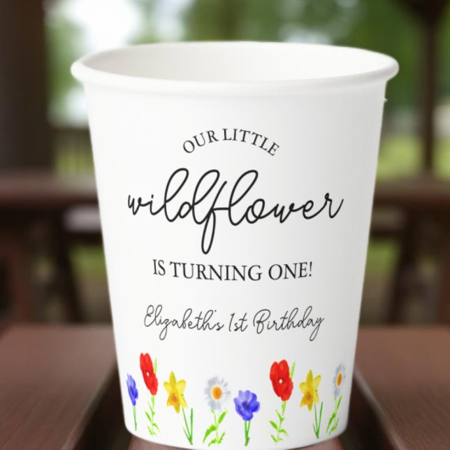 Little Wildflower 1st Birthday Paper Cups (Creator Uploaded)