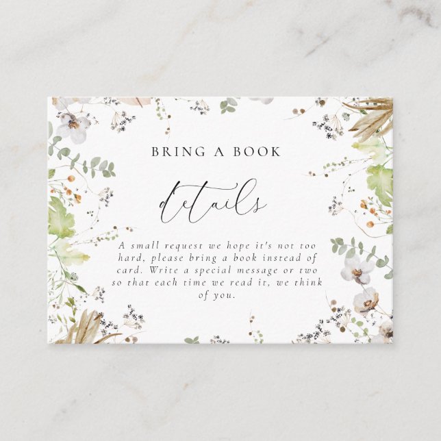 Little Wildflower Baby Shower Enclosure Card (Front)