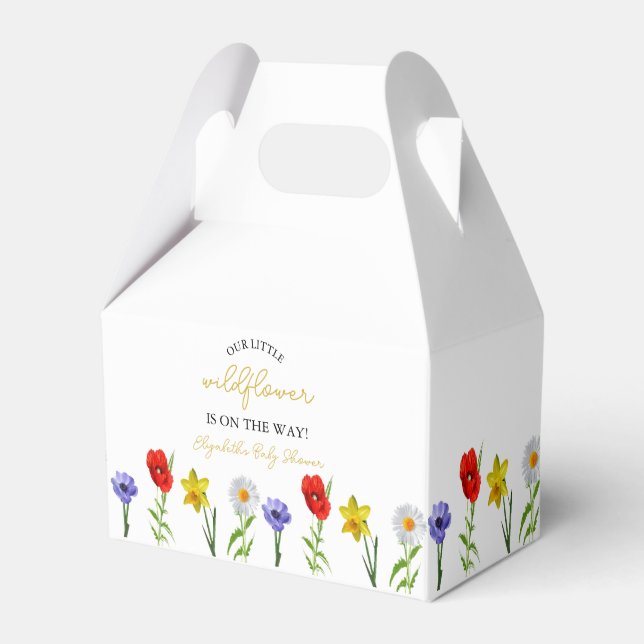 Little Wildflower Baby Shower Favor Box (Front Side)