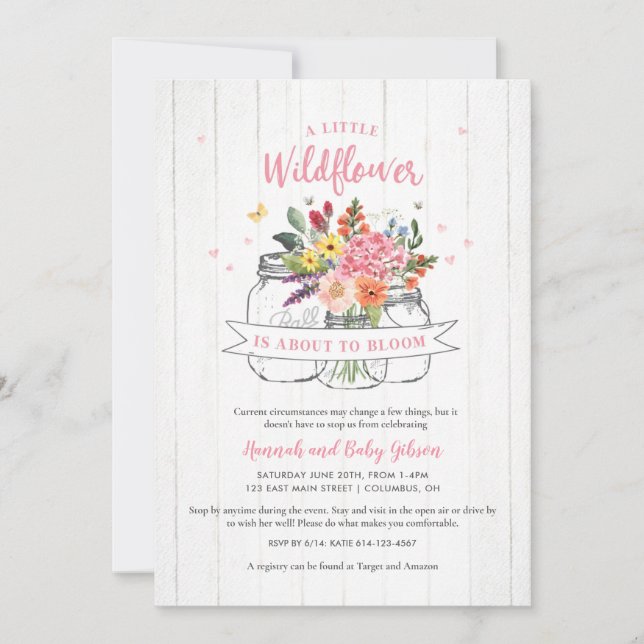 Little Wildflower Baby Shower Invitation (Front)