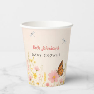 Little Wildflower Baby Shower Paper Cups