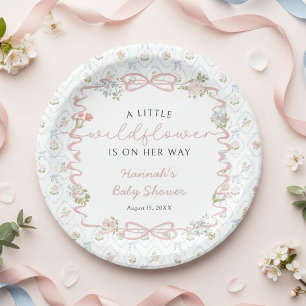Little Wildflower Baby Shower  Paper Plate