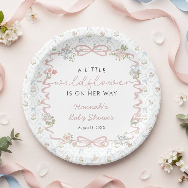 Little Wildflower Baby Shower  Paper Plate (Creator Uploaded)