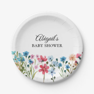 Little Wildflower Baby Shower Paper Plate