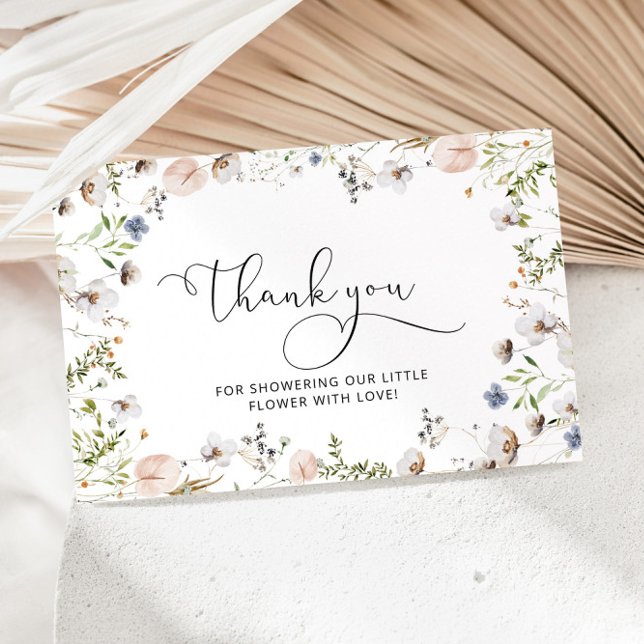Little wildflower baby shower thank you card (Creator Uploaded)