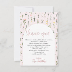 Little Wildflower Baby Shower Thank You Cards