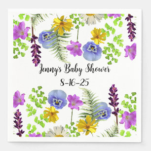Little Wildflower baby shower theme paper napkins