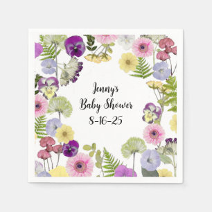 Little Wildflower baby shower theme paper napkins