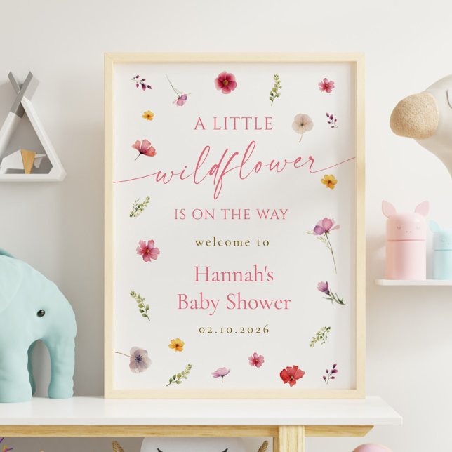 Little Wildflower Baby Shower Welcome Poster (Creator Uploaded)