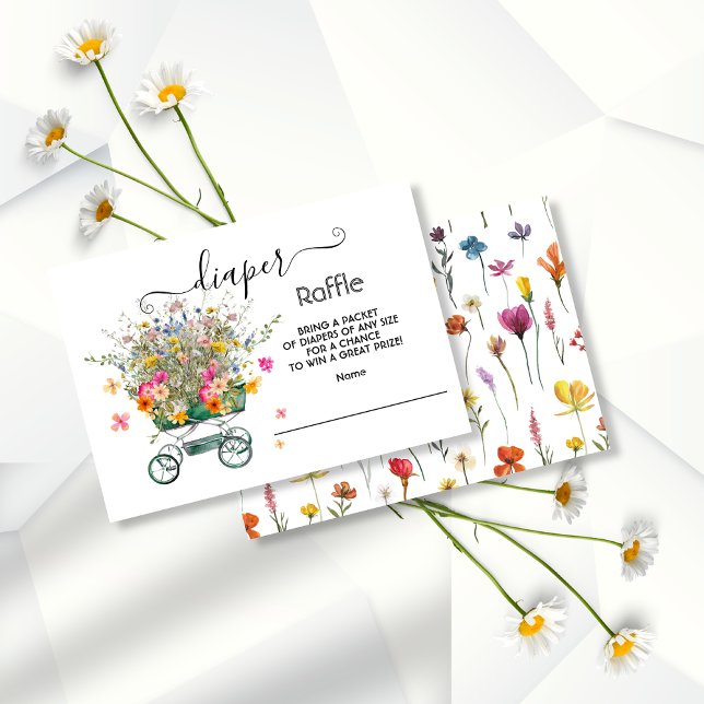 Little wildflower Big Bouquet Diaper Raffle Invitation (Creator Uploaded)