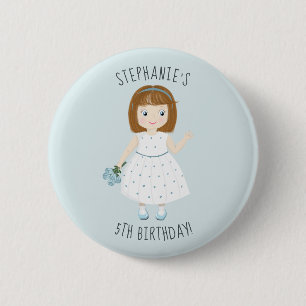 Little Wildflower Birthday 2 Inch Round Button