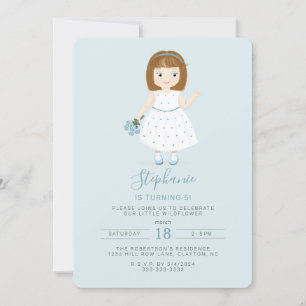Little Wildflower Birthday  Invitation