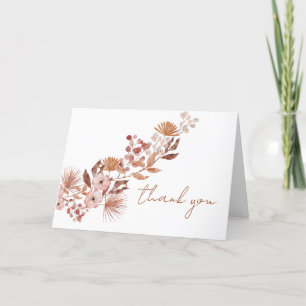 Little Wildflower Boho   Fall Baby Shower Thank You Card
