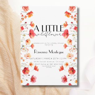Little Wildflower Boho Meadow Floral Baby Shower Invitation