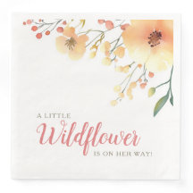 little wildflower boho watercolor baby shower