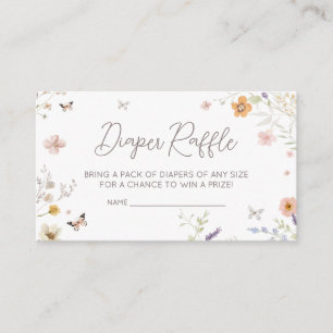 Little Wildflower Botanical Spring Diaper Raffle Enclosure Card