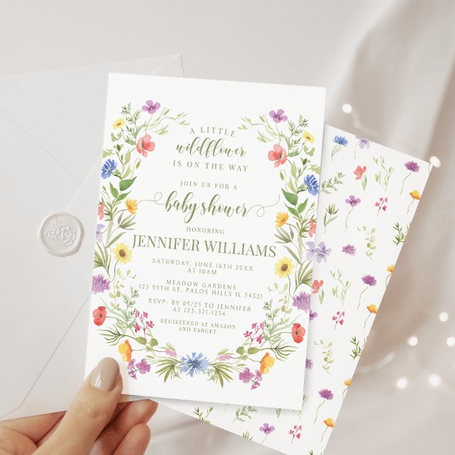 Little wildflower colourful flower baby girl showe invitation (Creator Uploaded)