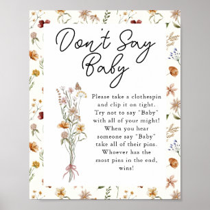 Little Wildflower CreamBaby Shower Don't say Baby Poster