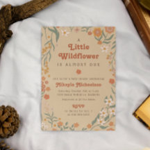 Little Wildflower Fall Rustic Boho Baby Shower Inv