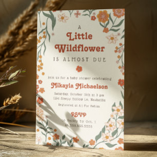 Little Wildflower Fall Rustic Boho Baby Shower Invitation