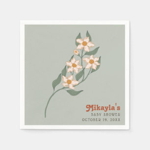 Little Wildflower Fall Rustic Boho Baby Shower  Napkin
