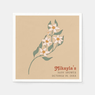 Little Wildflower Fall Rustic Boho Baby Shower Napkin