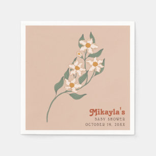 Little Wildflower Fall Rustic Boho Baby Shower  Napkin